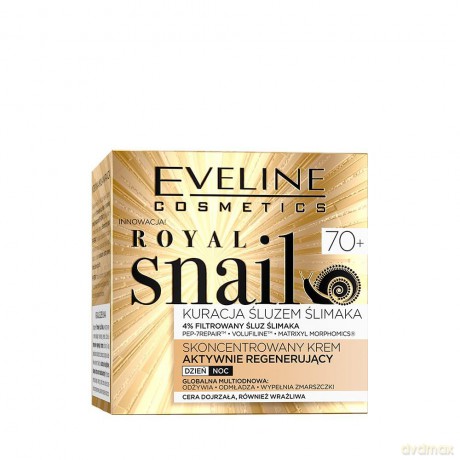Eveline Royal Snail 70+ Skoncentrowany Krem aktywnie regenerujący na dzień i noc 50 ml