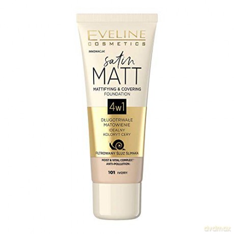 Eveline Satin Matt Podkład matujący 4w1 nr 101 Ivory 30 ml