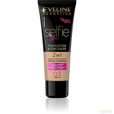 Eveline Selfie Time Podkład 2w1 kryjąco-nawilżający nr 03 Vanilla 30 ml