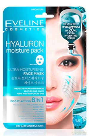 Eveline Sheet Mask Hyaluron Maska na tkaninie 8in1 ultranawilżająca 1szt