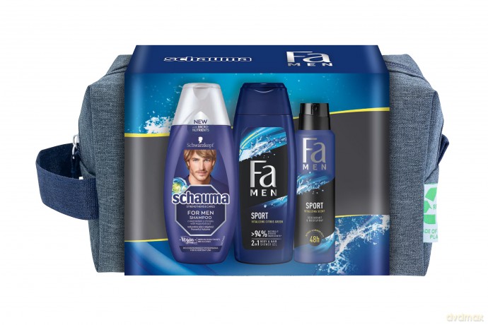 Fa Schauma Men Zestaw prezentowy Sport (Żel pod prysznic 250 ml+ Dezodorant spray 150 ml+ Szampon250 ml)
