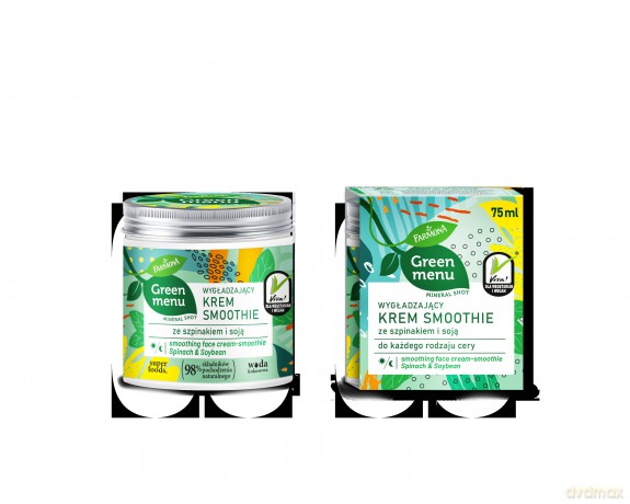 Farmona Green Menu Wygładzający Krem Smoothie ze szpinakiem i soją na dzień i noc - każdy rodzaj cery 75 ml