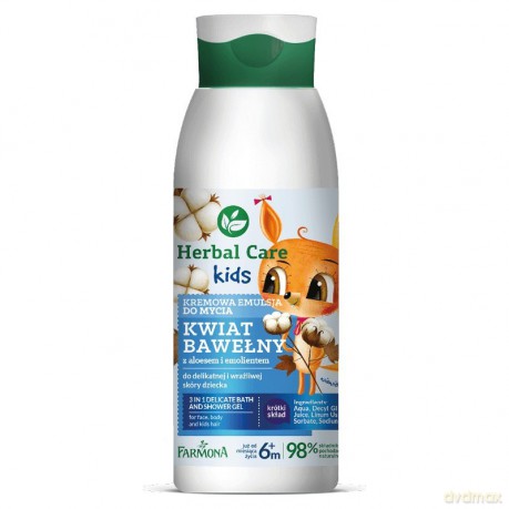 Farmona Herbal Care Kids Kremowa Emulsja do mycia dla dzieci Kwiat Bawełny 400 ml