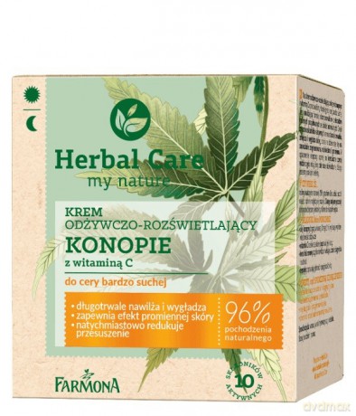 Farmona Herbal Care Krem odżywczo-rozświetlający Konopie z witaminą C - cera bardzo sucha 50 ml
