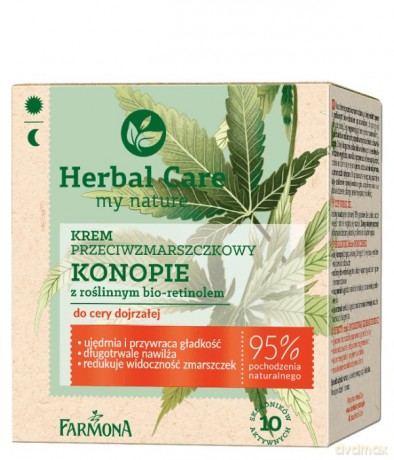 Farmona Herbal Care Krem przeciwzmarszczkowy Konopie z roślinnym bio-retinolem - cera dojrzała 50 ml