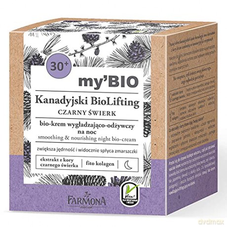 Farmona my`BIO Kanadyjski BioLifting 30+ Czarny Świerk Bio-Krem wygładzająco-odżywczy na noc 50 ml
