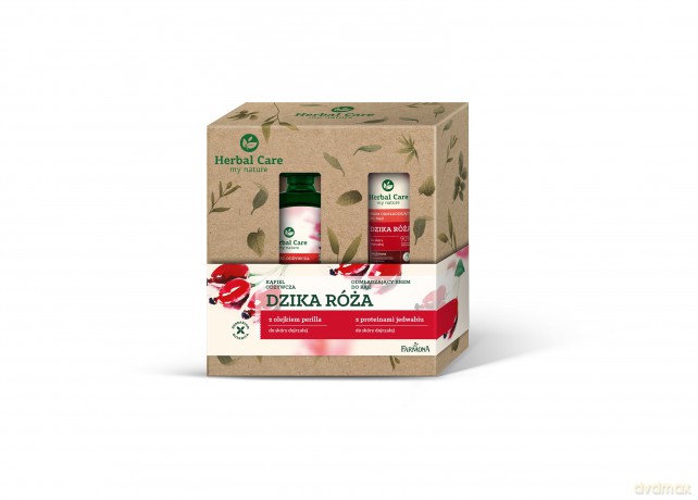 Farmona Zestaw prezentowy Herbal Care Dzika Róża (Kąpiel odżywcza 500 ml+krem do rąk 100 ml)