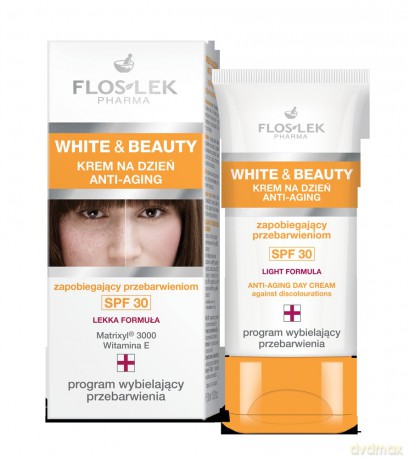 FLOS WHITE Krem ANTI-AGING zapobieg.przebarw.SPF3