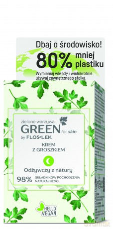 Floslek Green for Skin Krem z groszkiem na noc - odżywczy ECO ZESTAW 50 ml