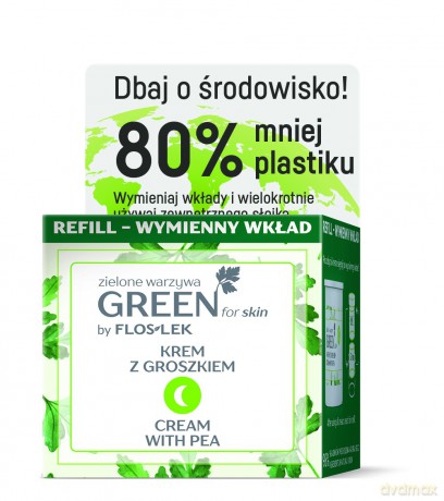 Floslek Green for Skin Krem z groszkiem na noc - odżywczy REFILL - zapas 50 ml