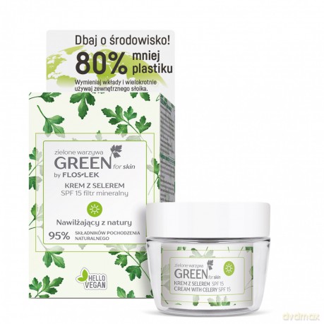Floslek Green for Skin Krem z selerem na dzień SPF15 - nawilżający ECO ZESTAW 50 ml