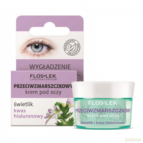 Floslek Krem pod oczy przeciwzmarszczkowy Świetlik-Kwas Hialuronowy 15 ml