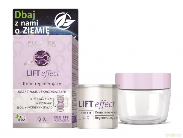 Floslek Lift Effect Krem regenerujący na dzień i noc ECO zestaw - słoik + wkład 50 ml
