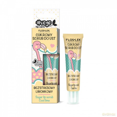 Floslek Lip Care Vege Cukrowy Scrub do ust Bezstresowy Limonkowy 14g