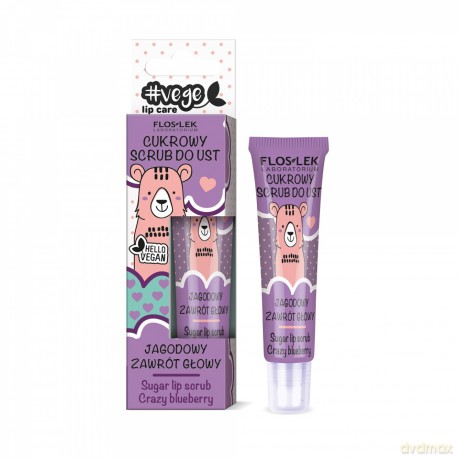 Floslek Lip Care Vege Cukrowy Scrub do ust Jagodowy Zawrót Głowy 14g