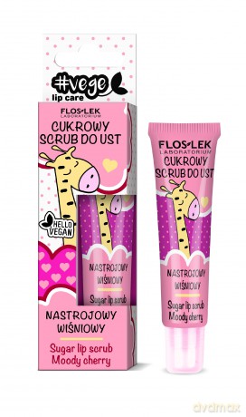 Floslek Lip Care Vege Cukrowy Scrub do ust Nastrojowy Wiśniowy 14g