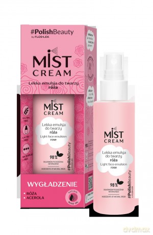 Floslek Mist Cream Lekka Emulsja do twarzy Róża - wygładzenie 110 ml