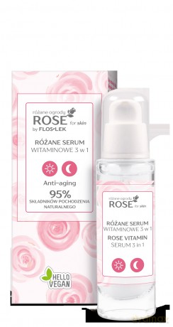 Floslek Rose for Skin Różane Serum witaminowe 3w1 na dzień i noc 30 ml