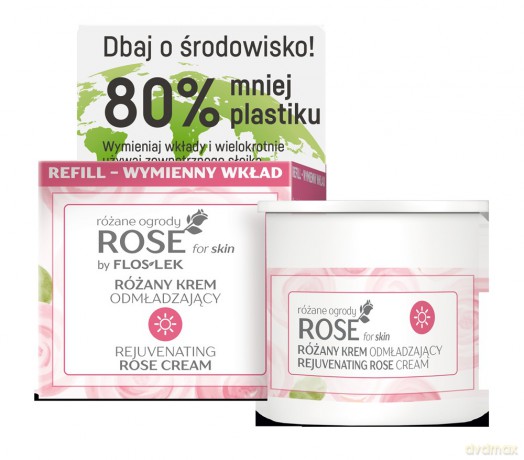 Floslek Rose for Skin Różany Krem odmładzający na dzień - wymienny wkład 50 ml