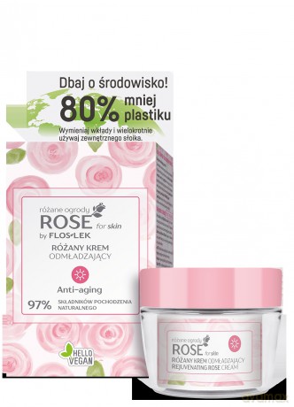 Floslek Rose for Skin Różany Krem odmładzający na dzień ECO zestaw 50 ml