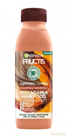 Fructis Hair Food Macadamia Szampon wygładzający do włosów suchych i niesfornych 350 ml