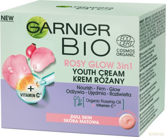 Garnier BIO Krem różany Rosy Glow 3in1 do cery matowej 50 ml