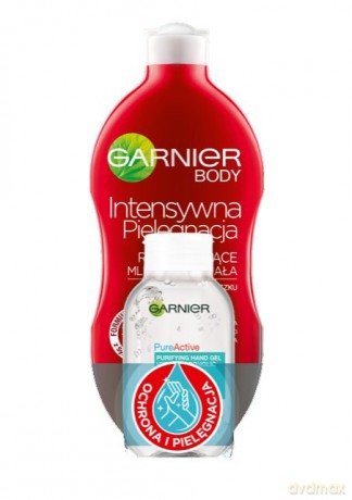 Garnier Body Intensywna Pielęgnacja Mleczko do ciała Skóra bardzo sucha 400 ml + żel do rąk