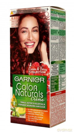 Garnier Color Naturals Krem koloryzujący nr 6.60 Ognista Czerwień 1op