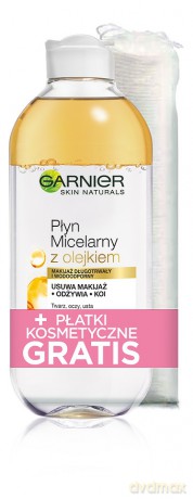 Garnier Essentials Płyn micelarny z olejkiem arganowym dwufazowy 400 ml + płatki