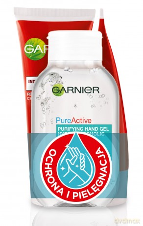 Garnier Hand Intensywna Pielęgnacja Krem do rąk regenerujący DUO +żel dezynfekujący 1op.