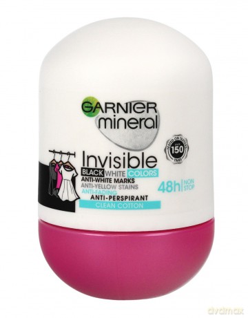 Garnier Mineral Dezodorant roll-on 48H Invisible Clean Cotton 50 ml