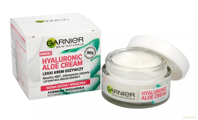 Garnier Skin Naturals Hyaluronic Aloe Lekki Krem odżywczy - cera sucha i wrażliwa 50 ml
