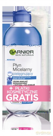 Garnier Skin Naturals Płyn micelarny pielęgnujący dwufazowy z bławatkiem 400 ml + płatki