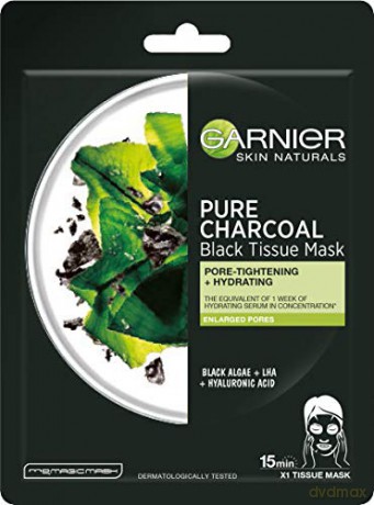 Garnier Skin Naturals Pure Charcoal Maska w płacie Black Tissue - Czarna Alga 28g