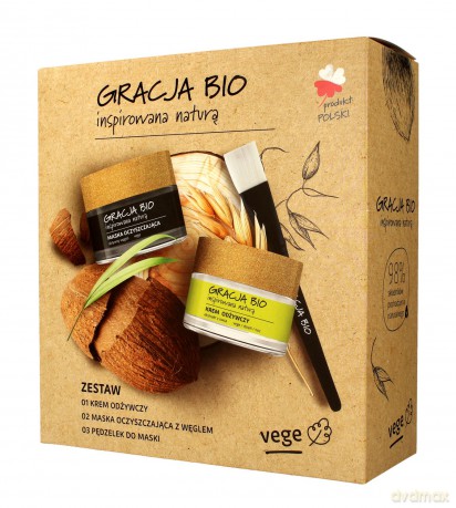 Gracja BIO Zestaw prezentowy (maska do twarzy 50 ml+krem na dzień i noc 50 ml+pędzel)