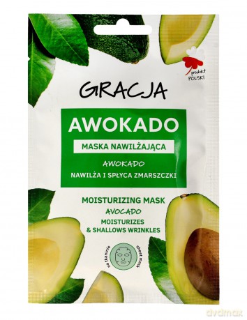 Gracja Maska na tkaninie nawilżająca - Awokado 1szt
