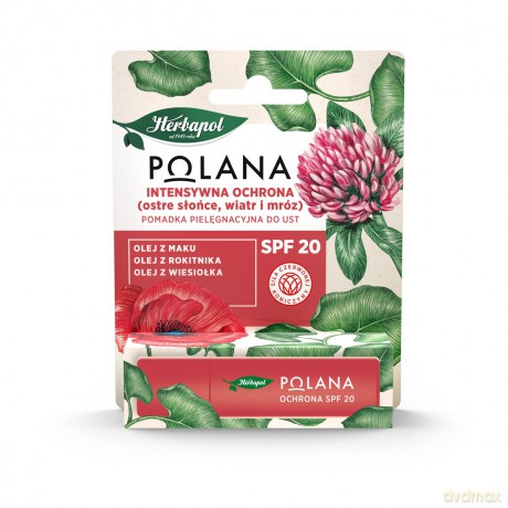 HERBAPOL Polana Pomadka pielęgnacyjna do ust Intensywna Ochrona SPF20 4.7 g