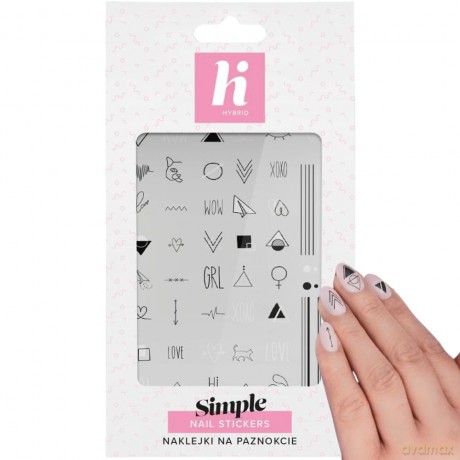 Hi Hybrid Naklejki na paznokcie Simple 1szt