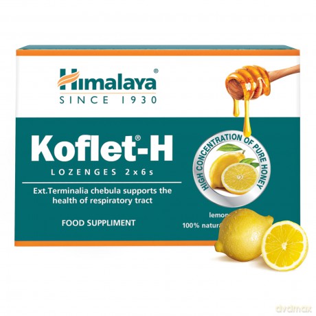 Himalaya Koflet - H Pastylki do ssania cytrynowe - suplement diety 2x6szt