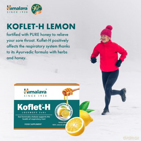 Himalaya Koflet - H Pastylki do ssania cytrynowe - suplement diety 2x6szt