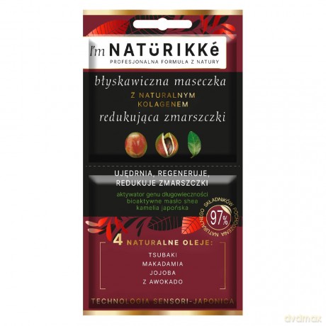 I`m Naturikke Błyskawiczna Maseczka redukująca zmarszczki z naturalnym kolagenem 10 ml
