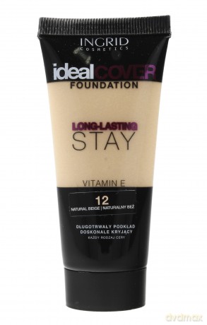 Ingrid Ideal Cover Podkład Long-Lasting Stay nr 12 Natural Beige 30 ml