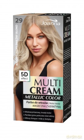 Joanna Multi Cream Metallic Color Farba do włosów nr 29 Bardzo Jasny Śnieżny Blond 1op.