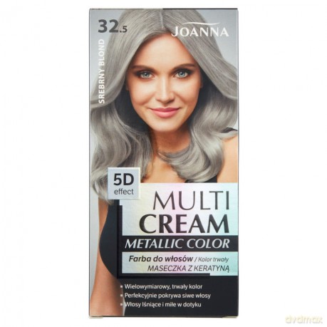 Joanna Multi Cream Metallic Color Farba do włosów nr 32.5 Srebrny Blond 1op.
