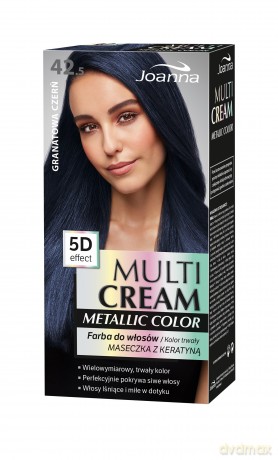 Joanna Multi Cream Metallic Color Farba do włosów nr 42.5 Granatowa Czerń 1op.