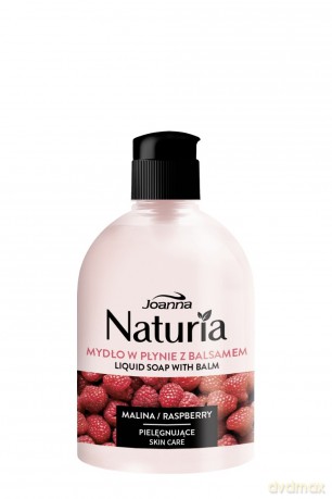 Joanna Naturia Mydło pielęgnujące z balsamem w płynie Malina 500 ml flip-top