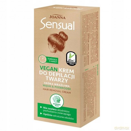 Joanna Sensual Krem do depilacji twarzy Vegan - Morskie Algi 20g