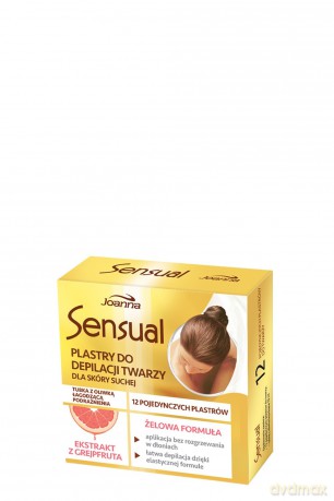 Joanna Sensual Plastry do depilacji twarzy Grejpfrut - skóra sucha 1op.-12szt