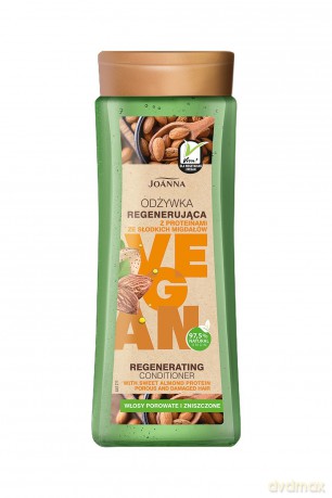 Joanna Vegan Odżywka do włosów regenerująca z Proteinami ze Słodkich Migdałow - włosy porowate i zniszczone 300g