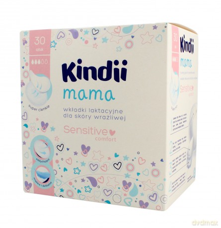 Kindii Mama Wkładki laktacyjne Sensitive Comfort dla skóry wrażliwej 1op.-30 szt